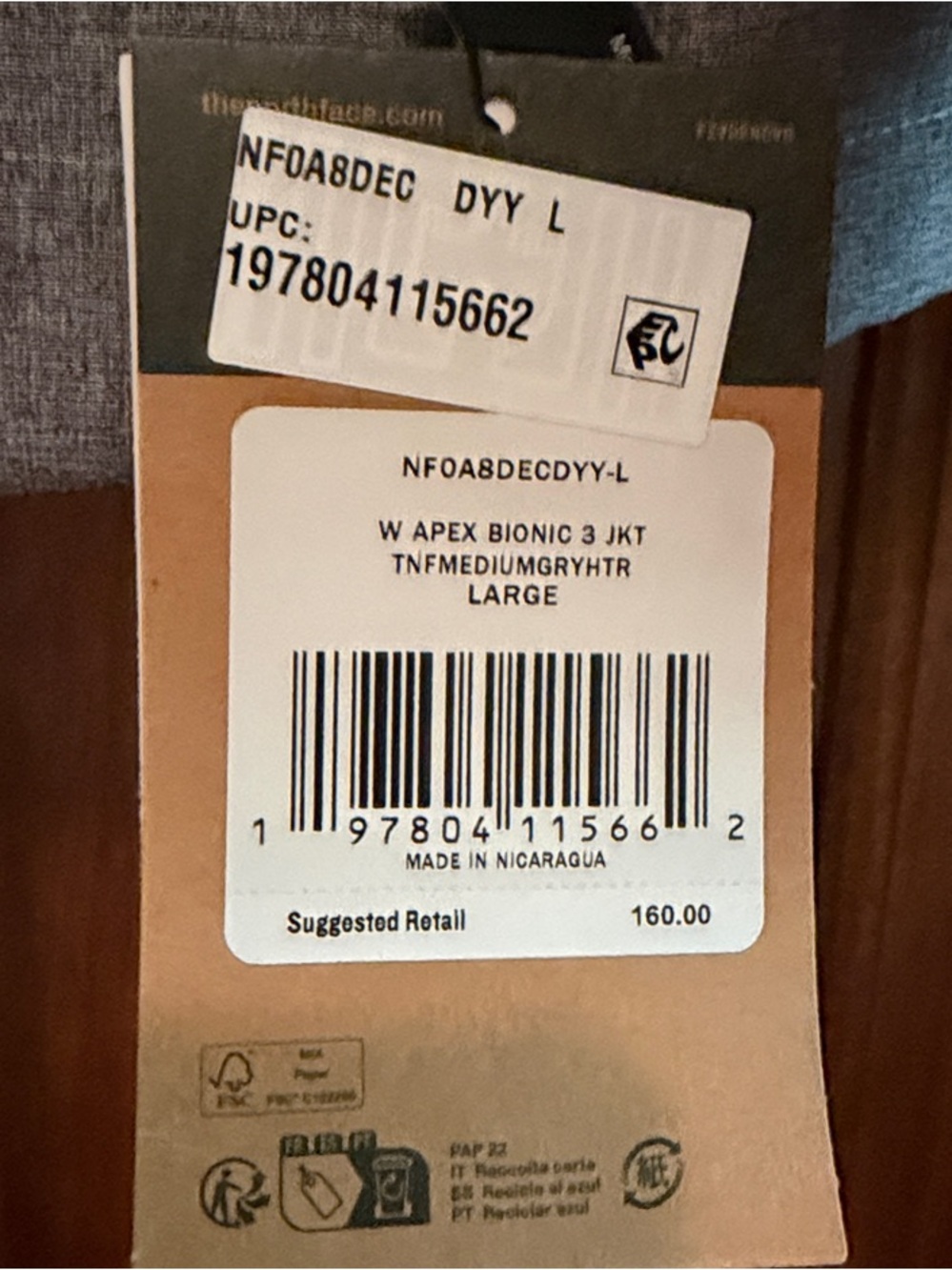 The North Face Women’s Apex Bionic 3 Gray Jacket Size L - Picture 2 of 5